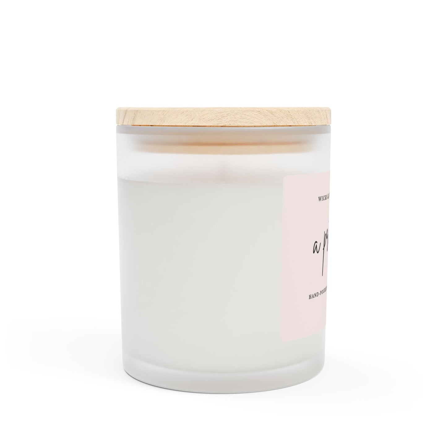 A Pretty Girl 11oz Frosted Glass Candle - Hand-Poured Soy Wax with Wooden Wick