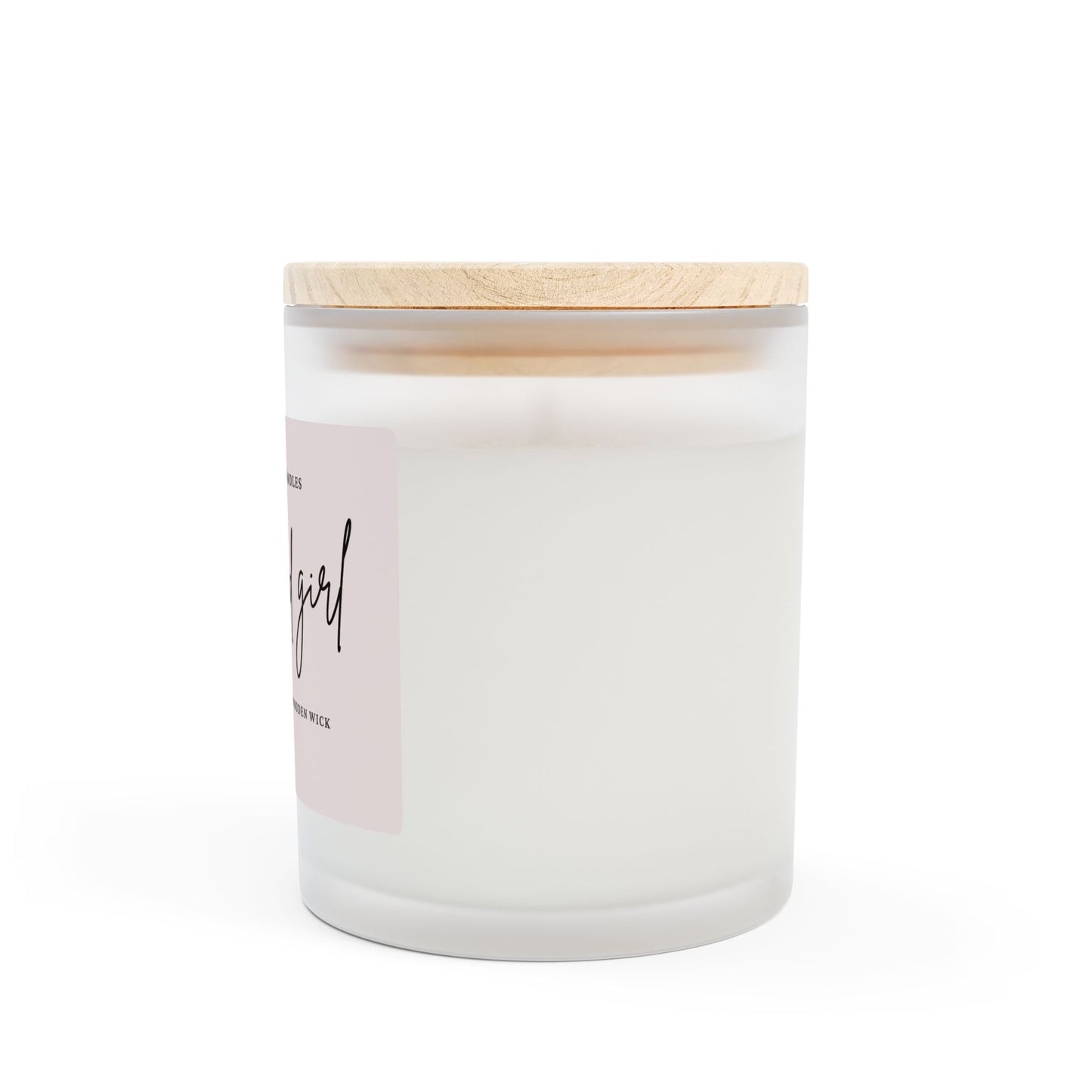 A Blessed Girl Frosted Glass Candle - 11oz Hand-Poured Soy Wax with Wooden Wick