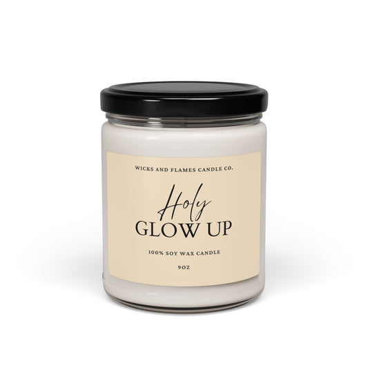 Holy Glow Up Scented Soy Candle - 9oz | Relaxing Aromatherapy Candle for Self-Care & Gifting